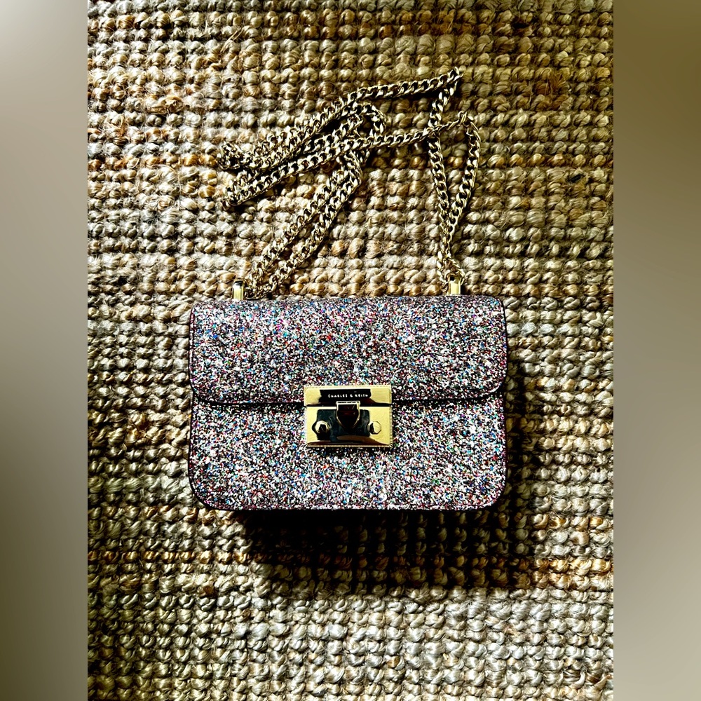 Charles and Keith sequin metallic handbag